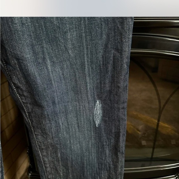 Calvin Klein Slim Fit Jeans Destructed Denim Mid Rise Dark Wash Women's S 29/8 - Picture 3 of 8